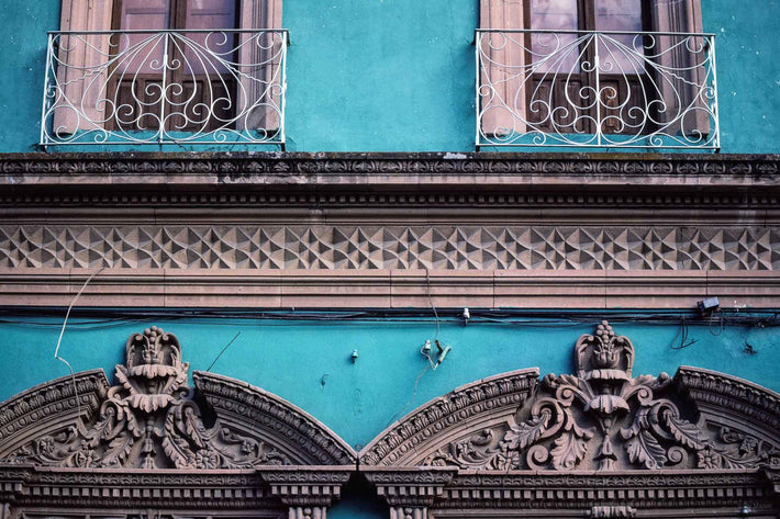 Aqua Green Wall and Ornamentation, Oaxaca