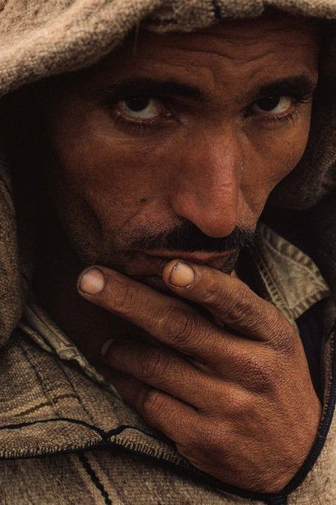 Older Man, Hand to Face Staring at Camera, Marrakech