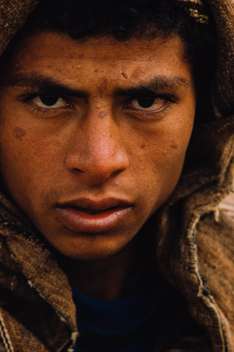 Young Man Close Up Staring at Camera, Marrakech