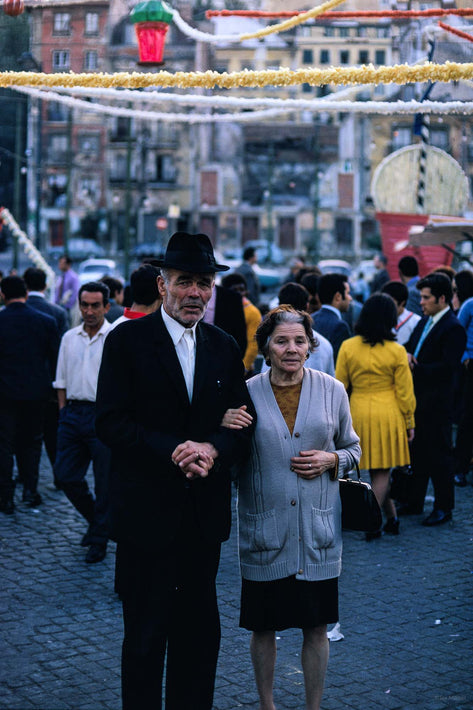 Older Couple in Street, Portugal