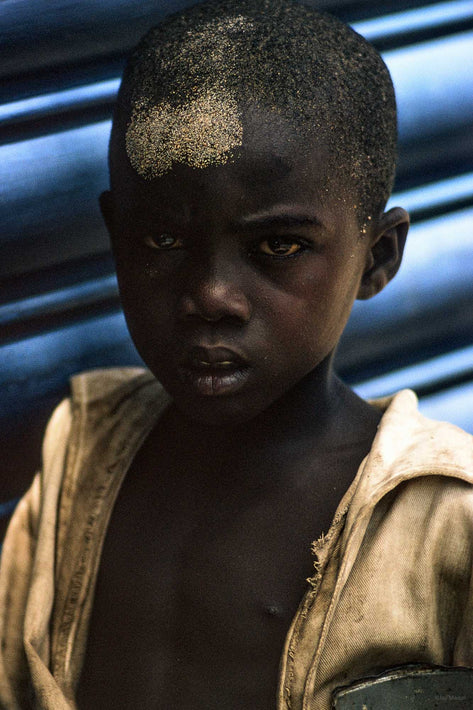 Close-up Head with Sand on Forehead, Senegal