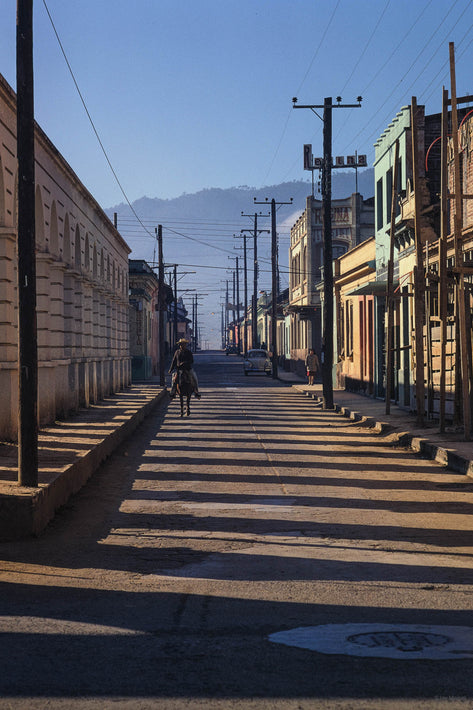 Man on Horse, Striped Shadows, San Cristobal