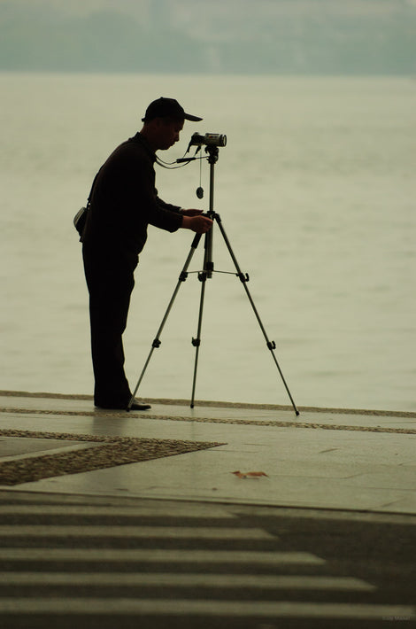 Silhouette Man with Tripod, Shanghai