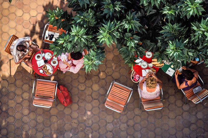 Overhead View of Patio Tables and People, Rio de Janeiro