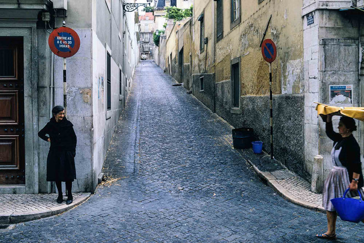 Street, Woman with Tray on Head, Portugal