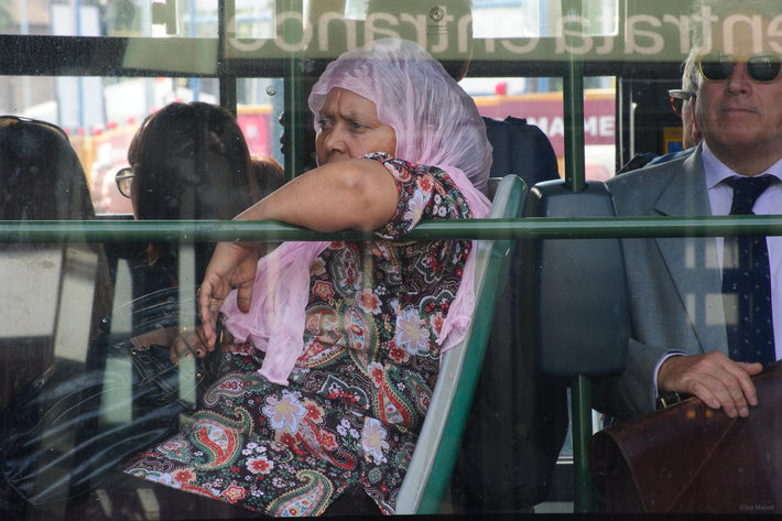 Lady with Scarf on Bus, Rome