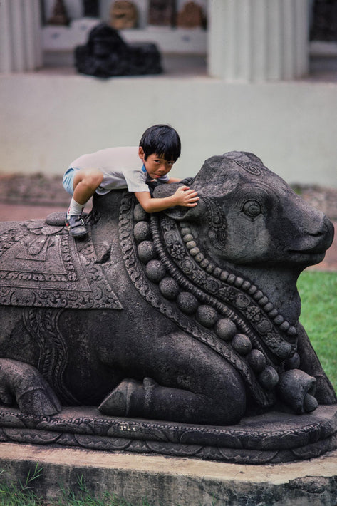 Child Playing on Sculpture, Jakarta