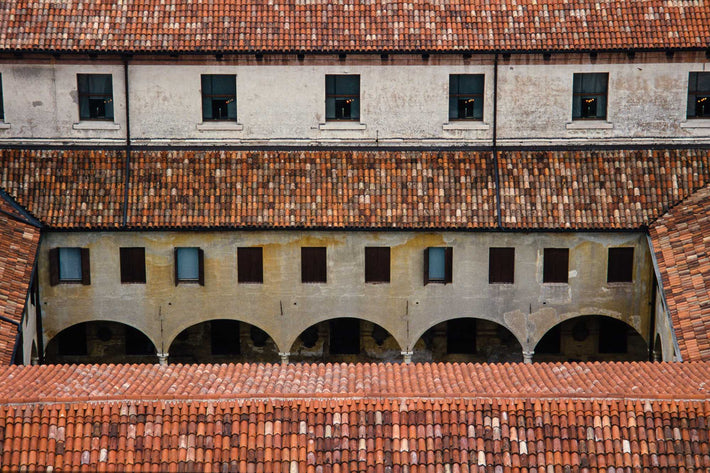 Overhead of Windows and Red Tile Roofs, Vicenza