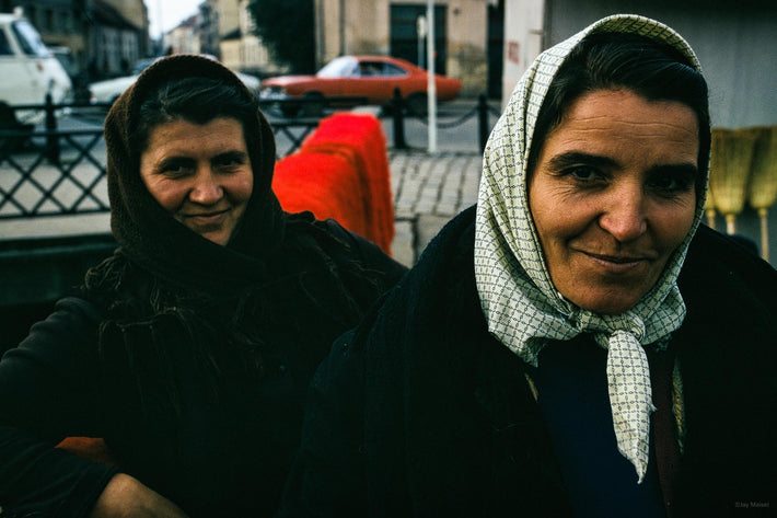 Two Women in Street, Romania