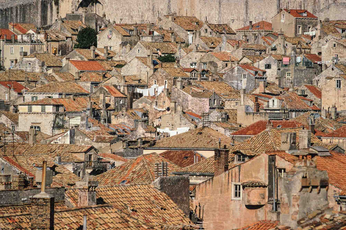 Telephoto of Roofs and Laundry
