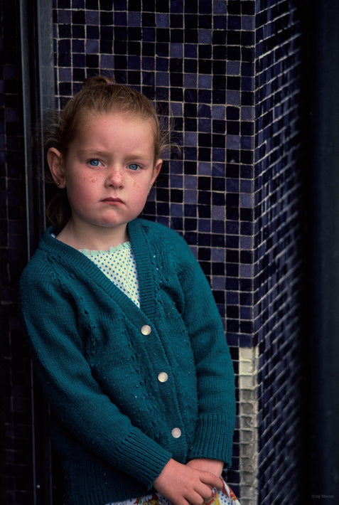 Young Girl Poses in Green Sweater, Ireland