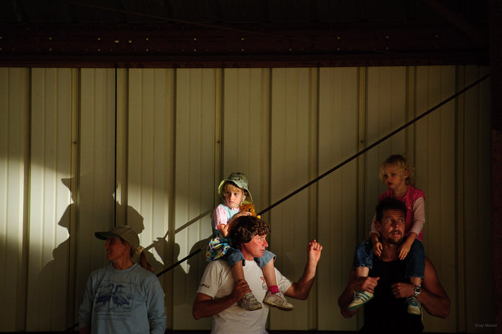 Father and Kids at Fair, Maine