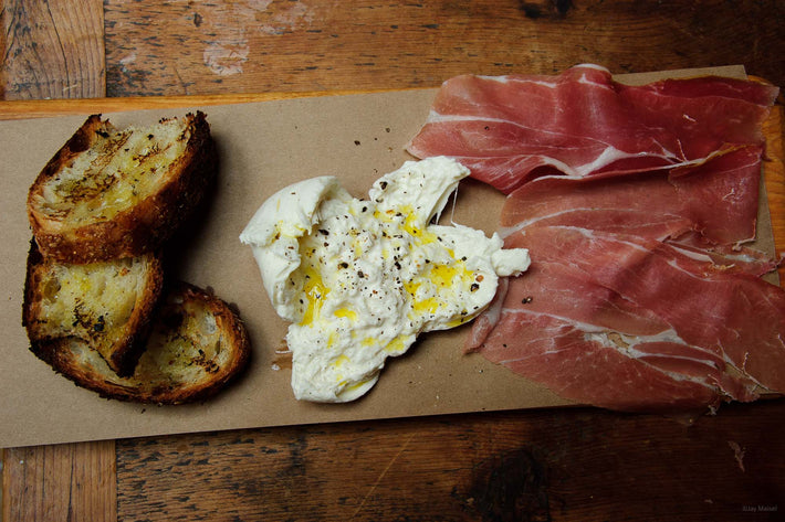 Toast , Burrata, and Prosciutto, NYC