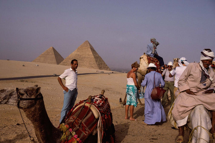 Tourists, Camels, and Pyramids, Egypt