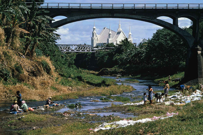 Washing Clothes, Bridge, Philippines