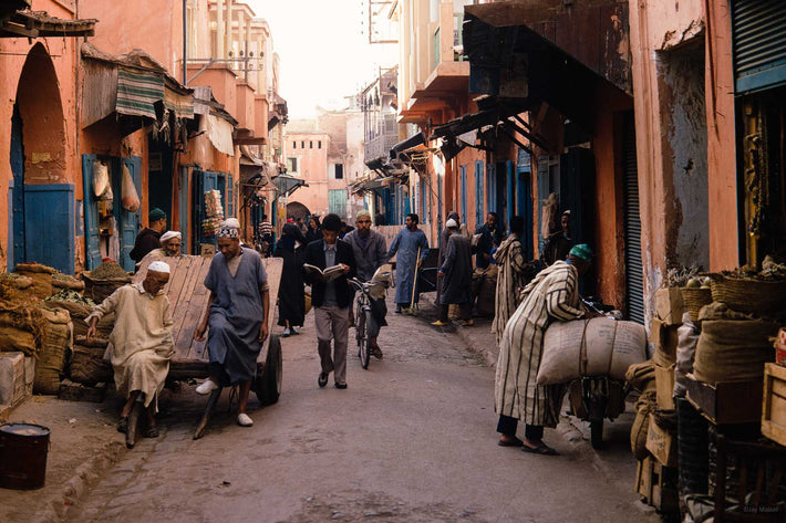 Street View, Man Reading Newspaper, Marrakech