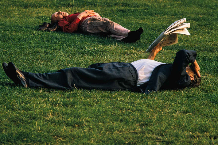 Two People on Grass, London