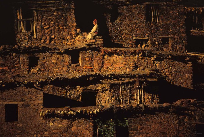Telephoto of Woman Seated Amidst Building, Marrakech