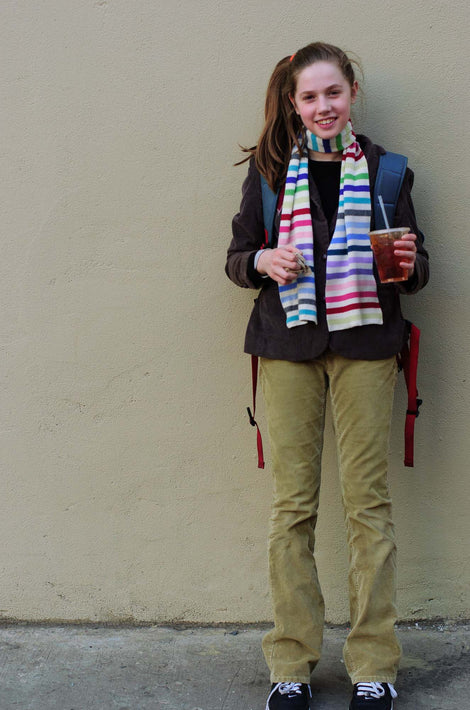 With Scarf, Against Wall