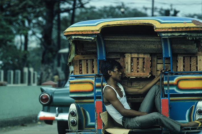 Young Man Asleep on Truck, Philippines