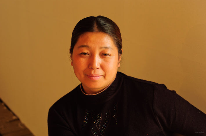 Woman in Black, Yellow Wall, Pingyao