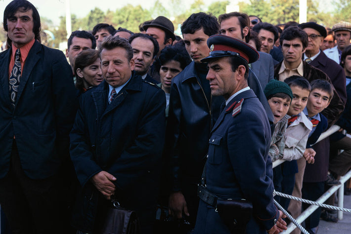 Crowd with Military Officer, Romania