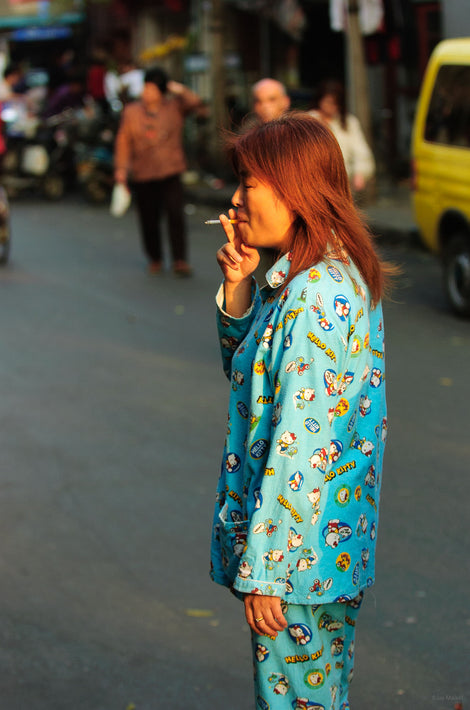 Woman Smoking in Pajamas, Shanghai
