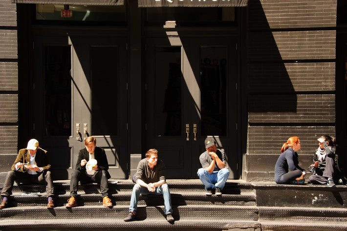 People Sitting on Steps, NYC