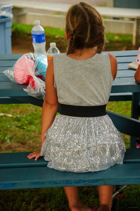 Back of Young Girl at Picnic Table, Maine