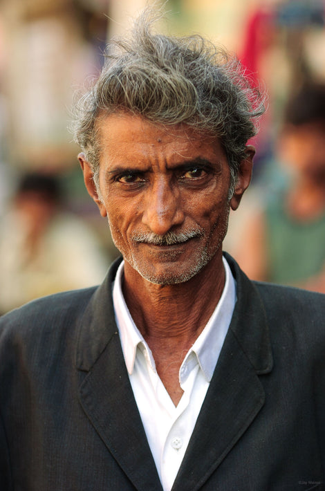 Man in Open White Shirt and Suit Jacket, Mumbai