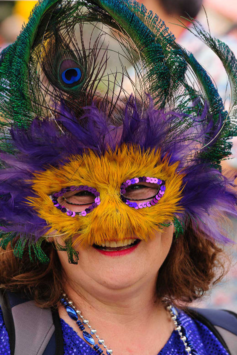 Masked Woman, Peacock Feathers, Seattle
