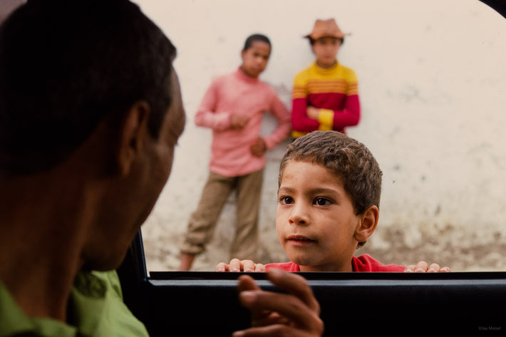 Young Boy, Silhouetted Driver of Car, Marrakech