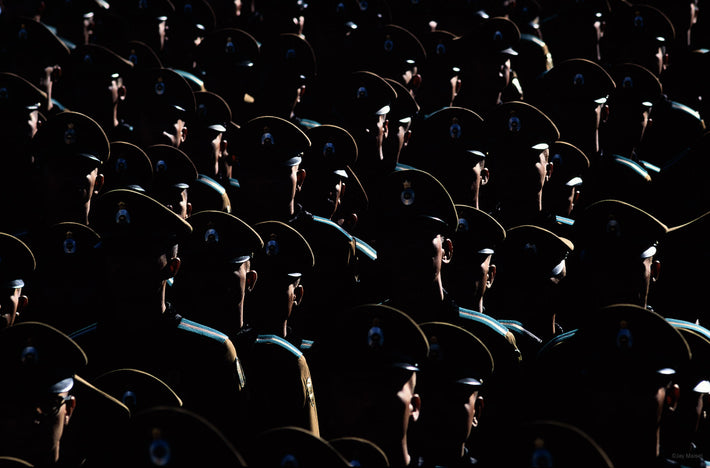 Backlit Silhouetted Group of Soldiers, Iran
