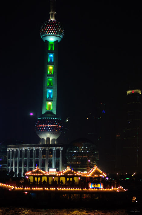 Oriental Pearl Tower and Pavilion, Night, Shanghai