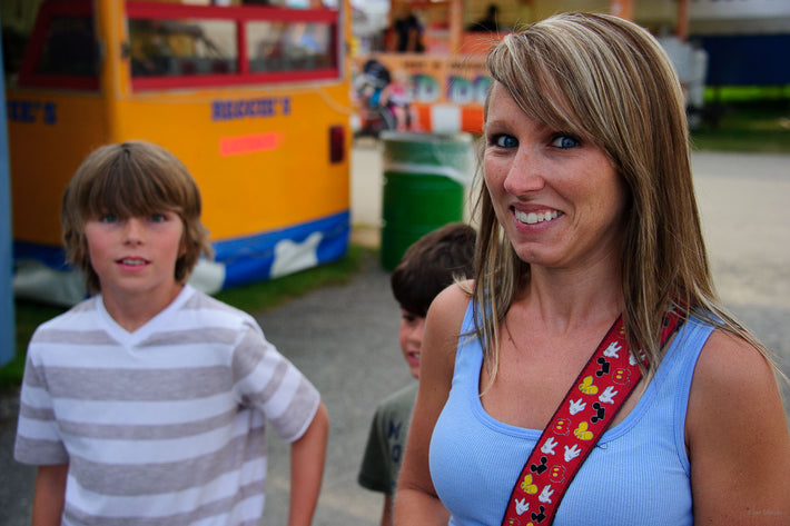Mom with Strange Look, Two Kids, Maine