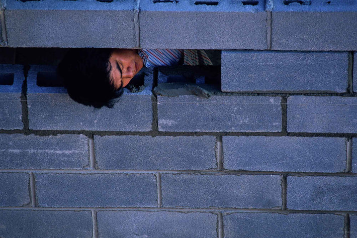 Head Through Concrete Block, NYC