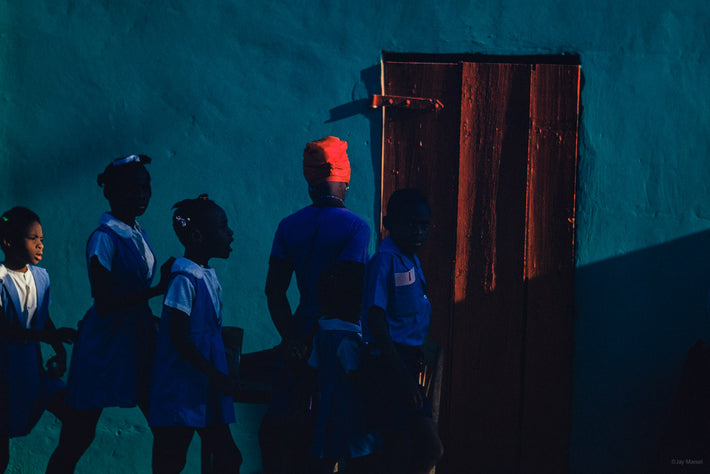 Blue Wall, Red Head Wrap, Haiti