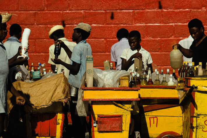 Vendors with Yellow Carts, Haiti