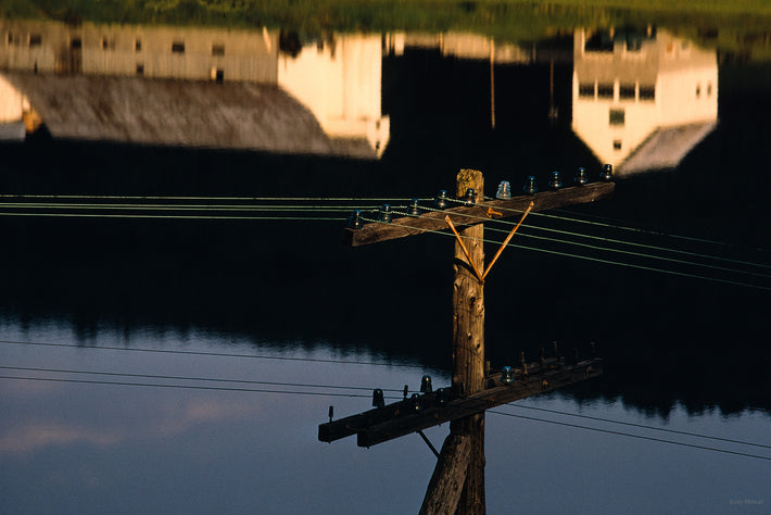Reflection and Power Lines, Kansas