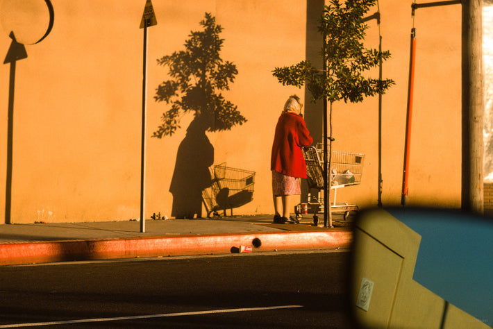 Woman in Red Coat, California