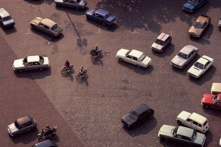 View of Traffic from Top of Arc de Triomphe, Paris