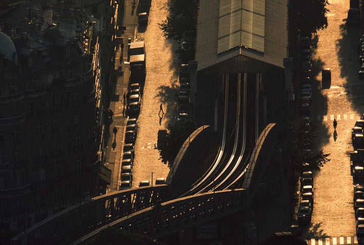 Overhead View of Metro Line, Paris