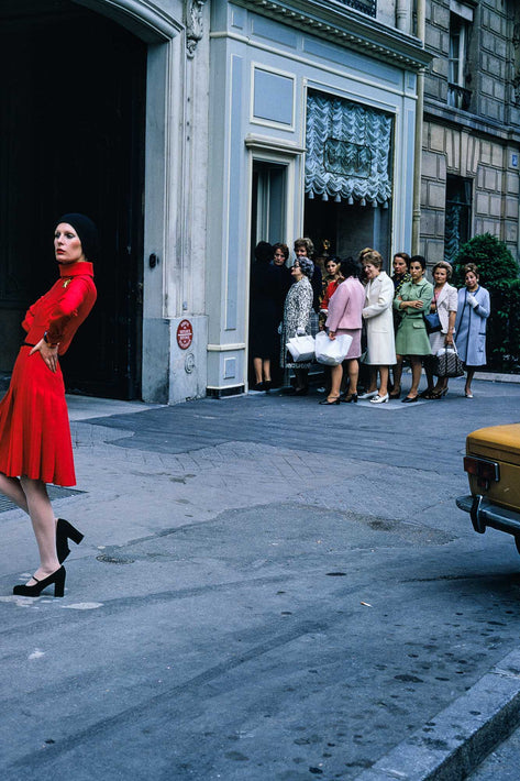 Woman Posing with Group in Rear, Paris