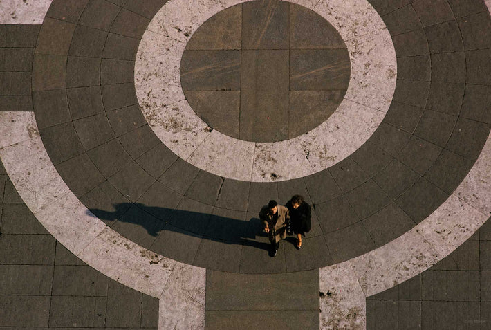 Two Figures in Square from Top of St. Peter's Basilica, Rome