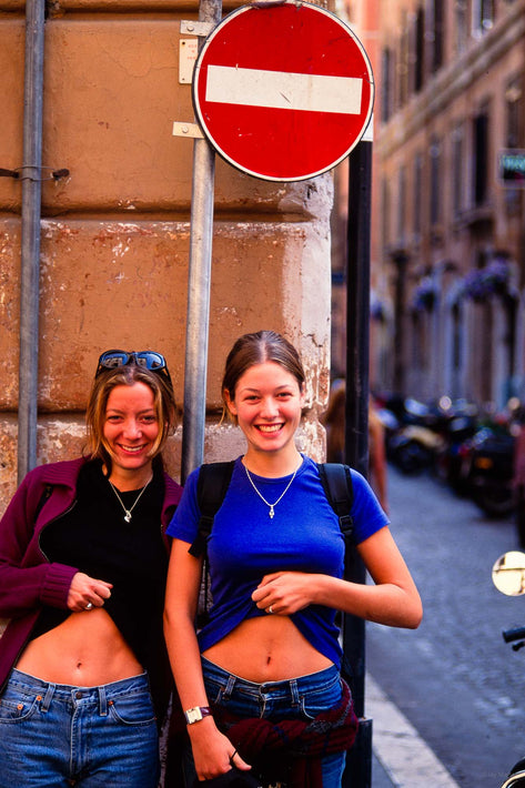 Two girls Showing Belly Buttons, Rome