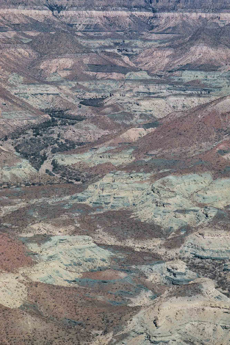 Aerial of Mountains with Sedimentary Colors, Baja