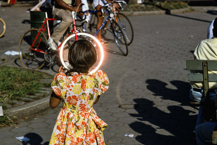 Girl with Bicycle Halo, NYC