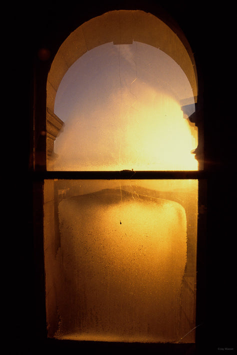 Icy WIndow in Warm Sunlight