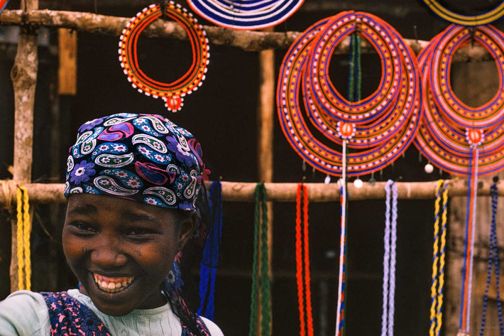 Smiling Girl with Masai Necklaces, Kenya