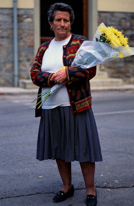 Woman Standing with Flowers, Cortona